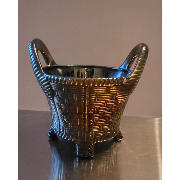 Gorgeous Northwoods Amythest Carnival Glass Basket - Picture 1 of 7